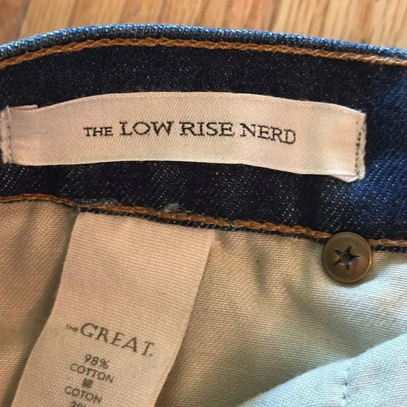 The Great sz 26 The Low Rise Nerd Crop 15” waist 9” rise 25” inseam dark wash - Picture 7 of 7